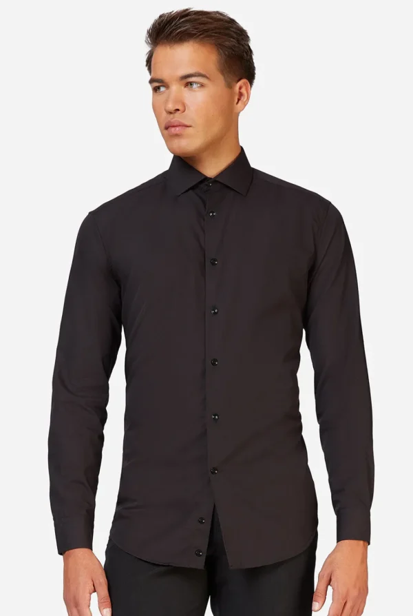 Men OppoSuits Solid Colored Shirts^Black Knight