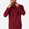 Men OppoSuits Solid Colored Shirts^Blazing Burgundy