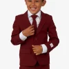 Boys OppoSuits Solid Colored Suits^Blazing Burgundy