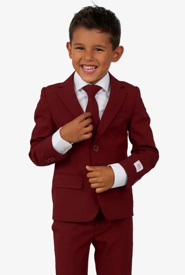 Boys OppoSuits Solid Colored Suits^Blazing Burgundy