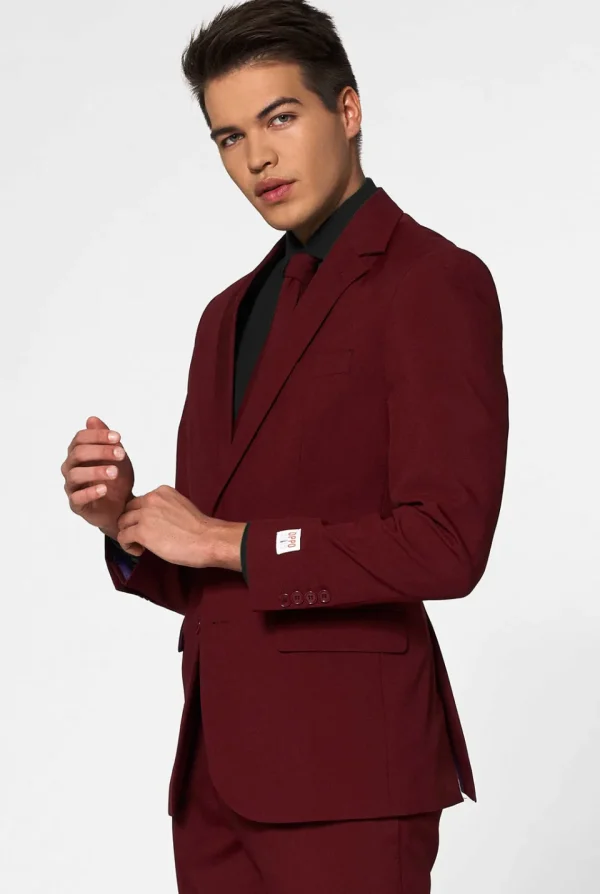 Men OppoSuits Prom Suits^Blazing Burgundy