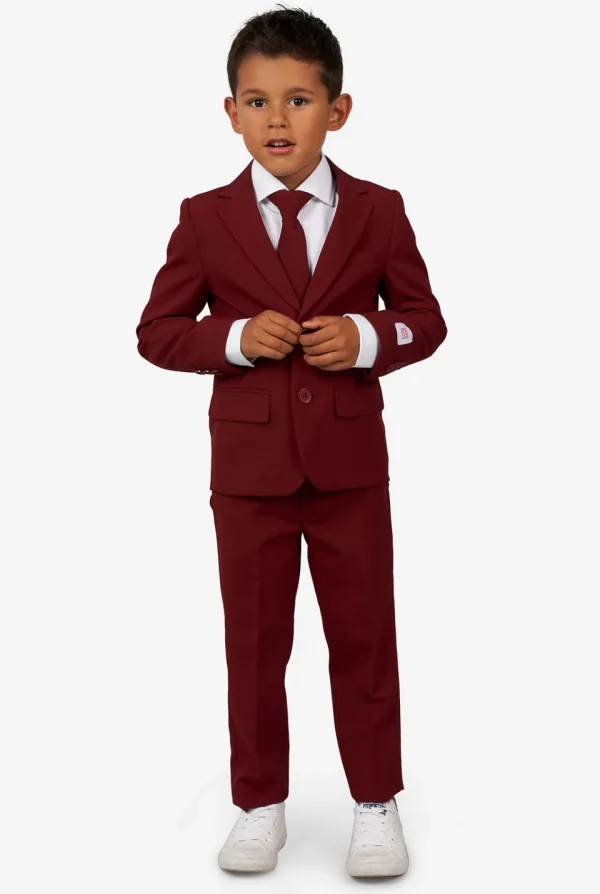 Boys OppoSuits Solid Colored Suits^Blazing Burgundy