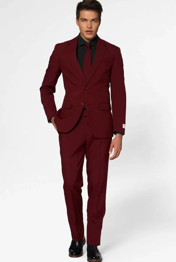 Men OppoSuits Prom Suits^Blazing Burgundy