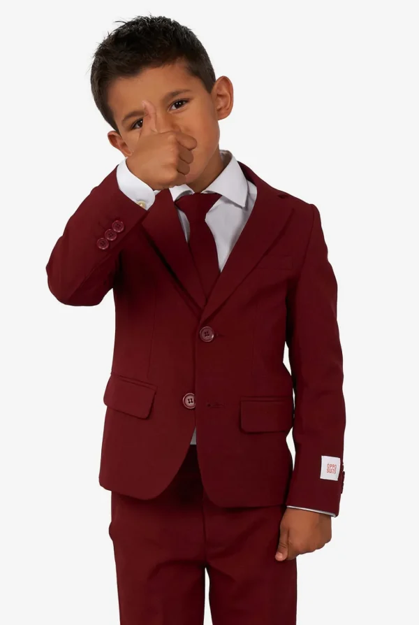 Boys OppoSuits Solid Colored Suits^Blazing Burgundy