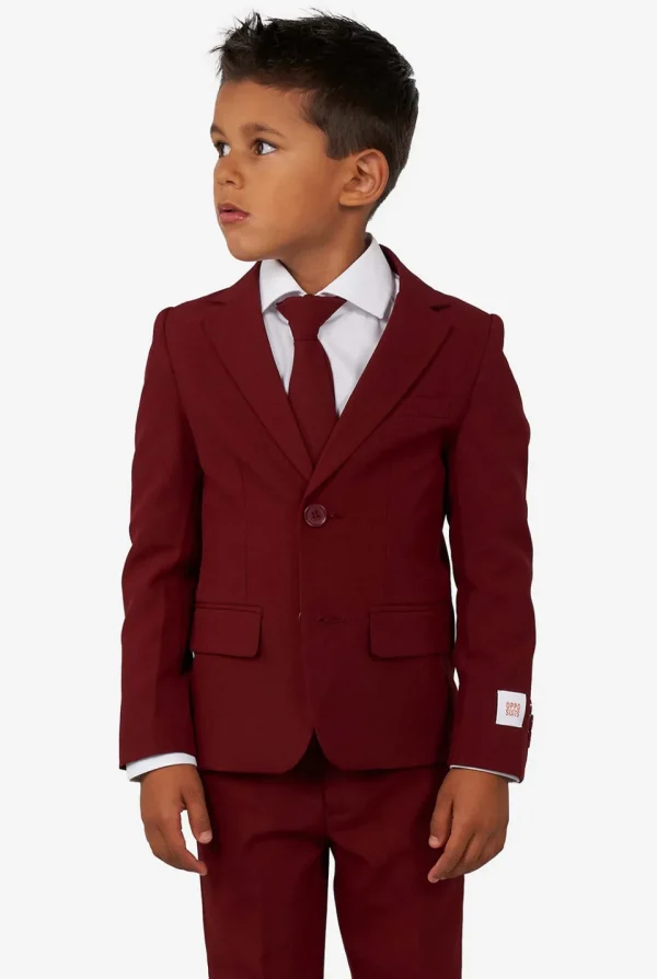 Boys OppoSuits Solid Colored Suits^Blazing Burgundy