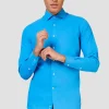 Men OppoSuits Solid Colored Shirts^Blue Steel