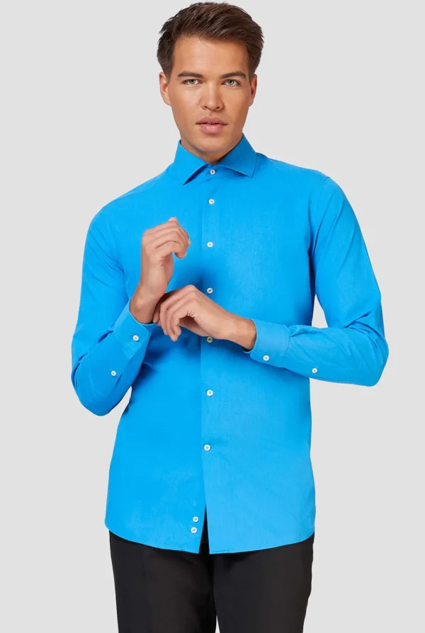 Men OppoSuits Solid Colored Shirts^Blue Steel