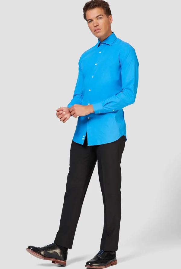 Men OppoSuits Solid Colored Shirts^Blue Steel