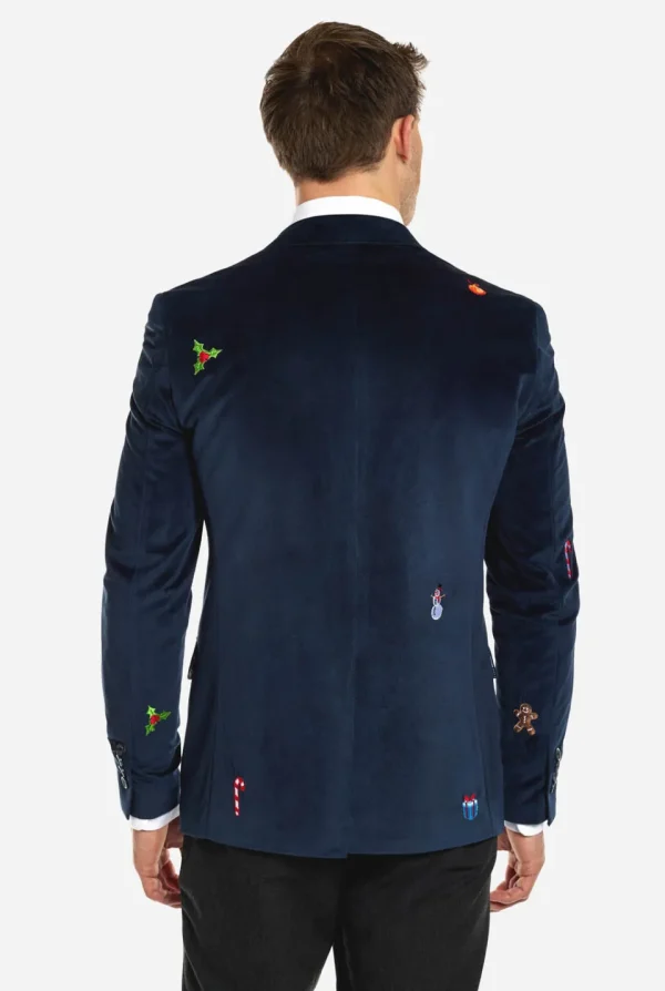 Men OppoSuits Christmas Blazers^Christmas - X-Mas Icons - Navy