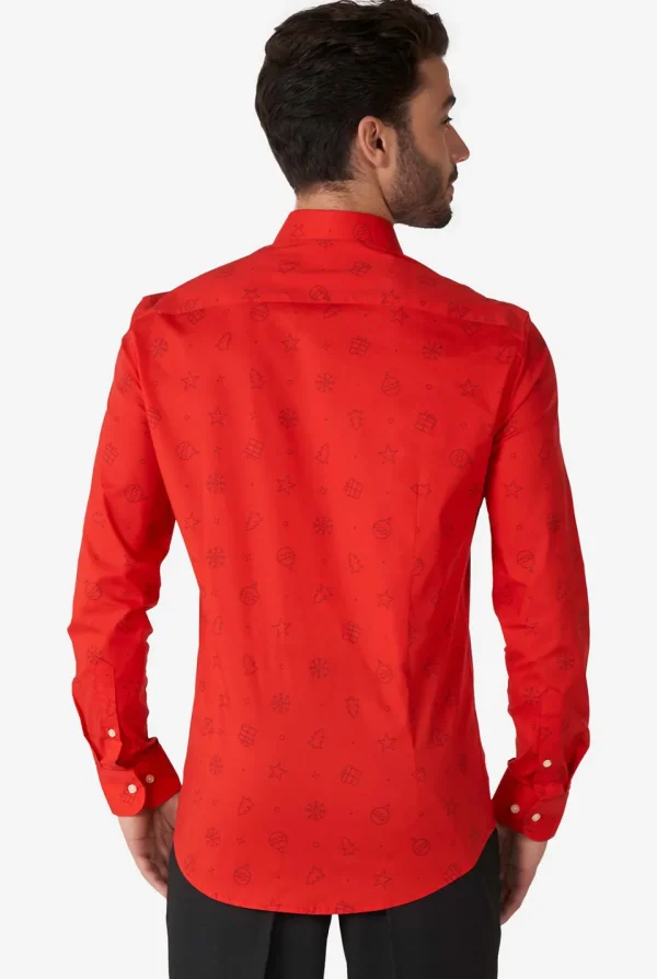 Men OppoSuits Christmas Shirts^Christmas Icons Red