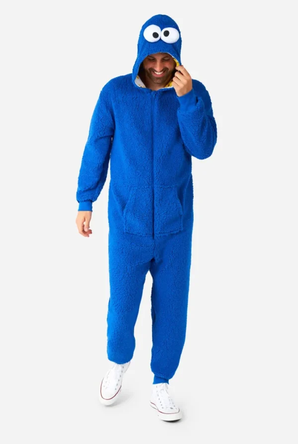 Men OppoSuits Solid Colored Onesies^Cookie Monster Onesie