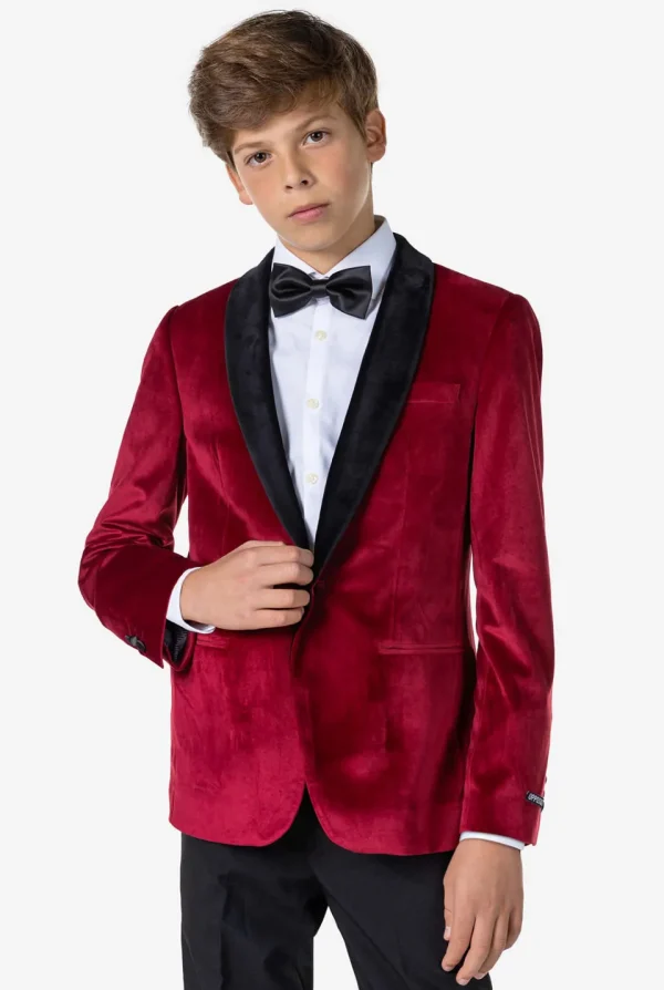 Teen Boys OppoSuits Blazers^Dinner Jacket - Burgundy