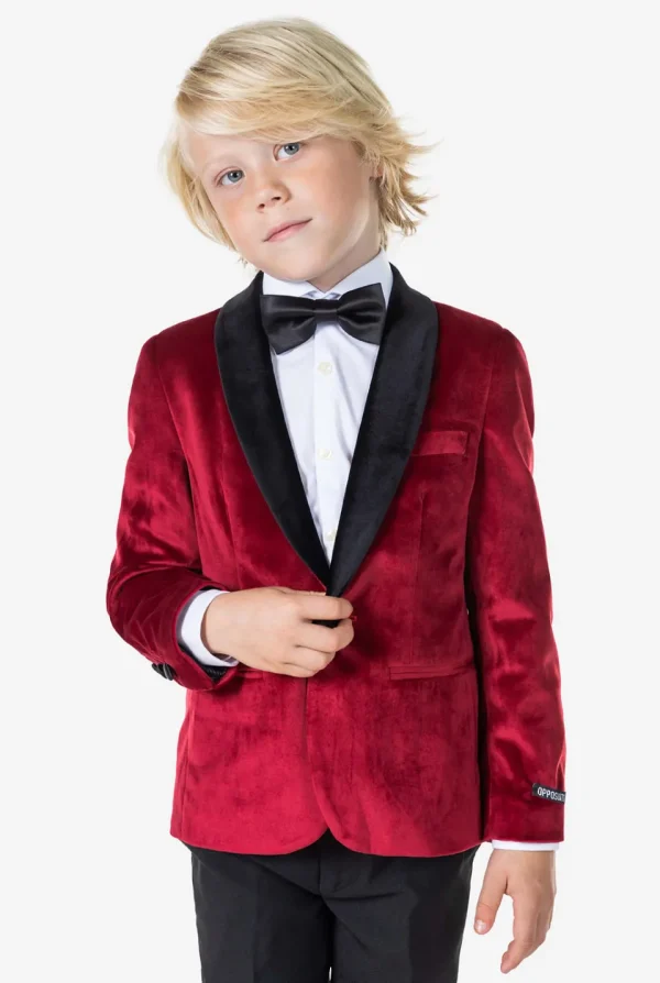 Boys OppoSuits Blazers^Dinner Jacket - Burgundy