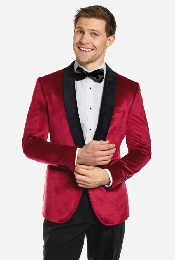 Men OppoSuits Christmas Blazers^Dinner Jacket - Burgundy