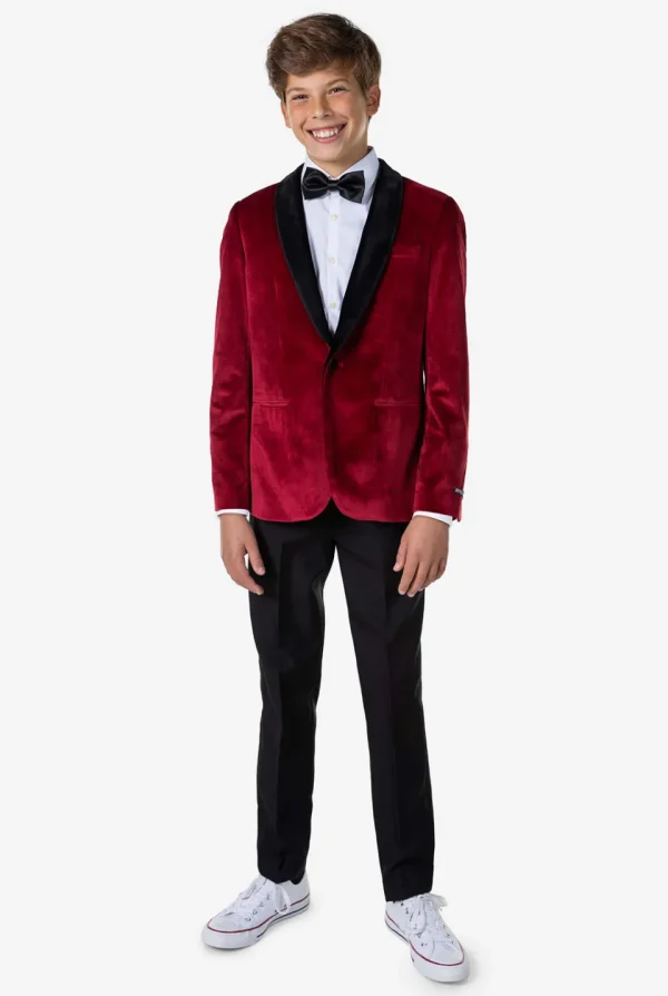 Teen Boys OppoSuits Blazers^Dinner Jacket - Burgundy