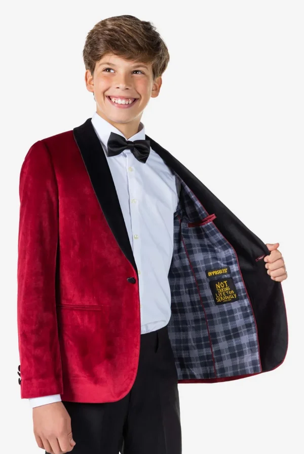 Teen Boys OppoSuits Blazers^Dinner Jacket - Burgundy