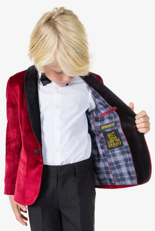 Boys OppoSuits Blazers^Dinner Jacket - Burgundy