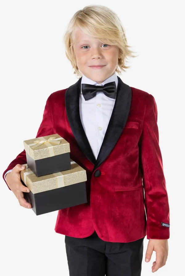 Boys OppoSuits Blazers^Dinner Jacket - Burgundy