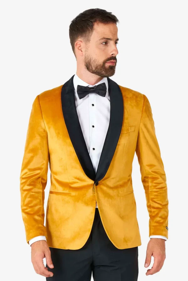 Men OppoSuits Christmas Blazers^Dinner Jacket - Gold