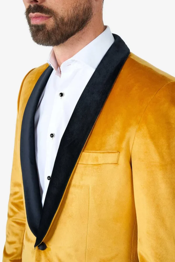 Men OppoSuits Christmas Blazers^Dinner Jacket - Gold