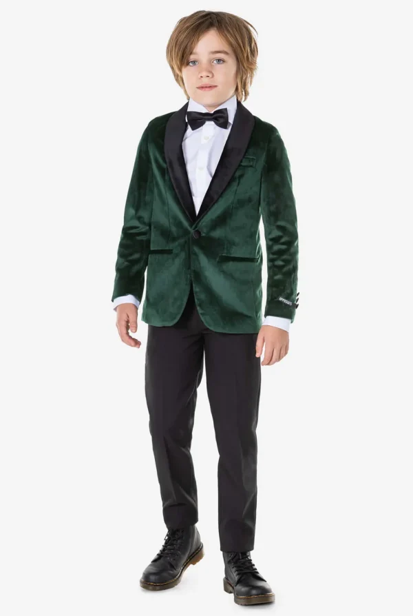 Boys OppoSuits Blazers^Dinner Jacket - Rich Green