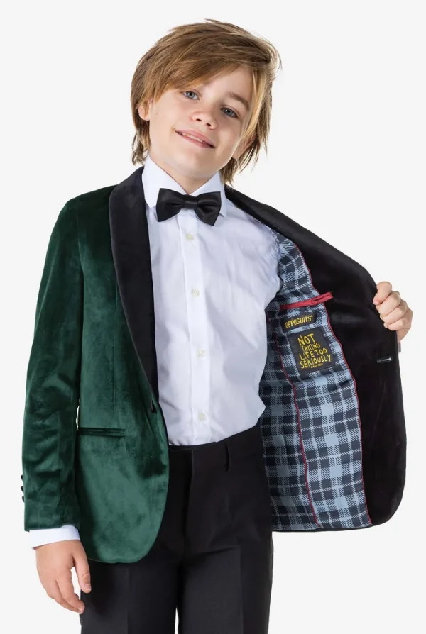 Boys OppoSuits Blazers^Dinner Jacket - Rich Green