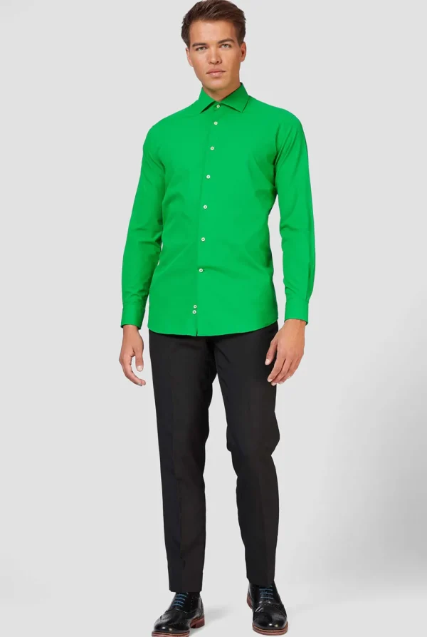 Men OppoSuits Solid Colored Shirts^Evergreen