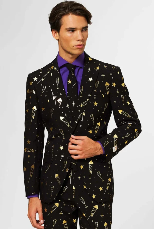 Men OppoSuits Christmas Suits^Fancy Fireworks