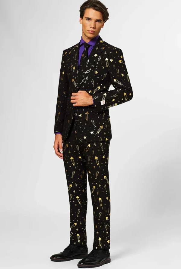 Men OppoSuits Christmas Suits^Fancy Fireworks