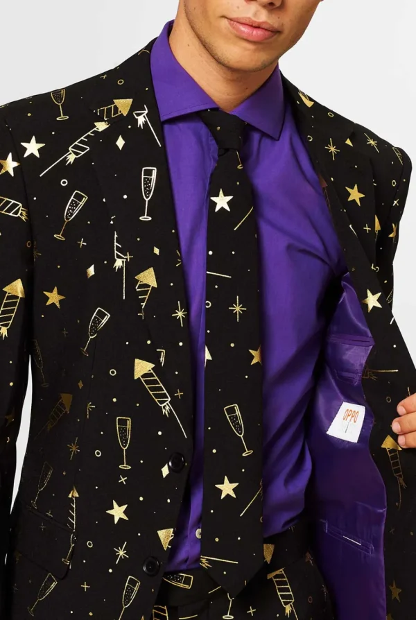 Men OppoSuits Christmas Suits^Fancy Fireworks