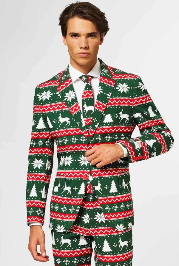 Men OppoSuits Christmas Suits^Festive Green