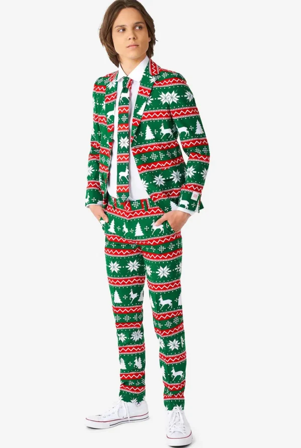 Teen Boys OppoSuits Christmas Suits^Festive Green