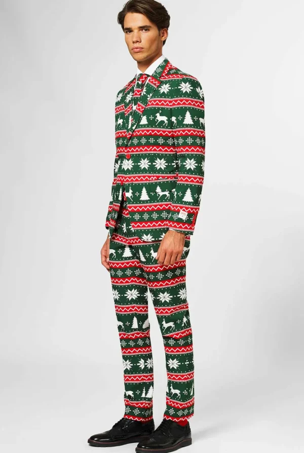 Men OppoSuits Christmas Suits^Festive Green