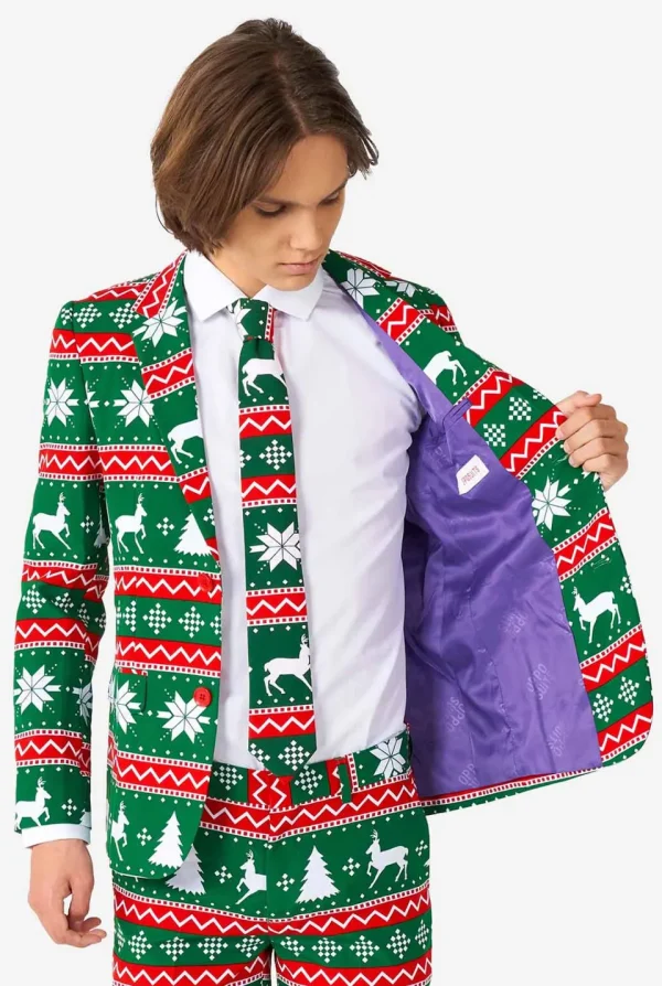 Teen Boys OppoSuits Christmas Suits^Festive Green