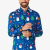 Men OppoSuits Christmas Shirts^Festivity Blue