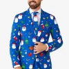 Men OppoSuits Christmas Suits^Festivity Blue