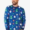 Men OppoSuits Christmas Sweaters^Festivity Blue