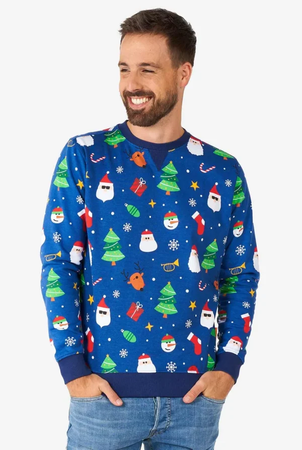 Men OppoSuits Christmas Sweaters^Festivity Blue