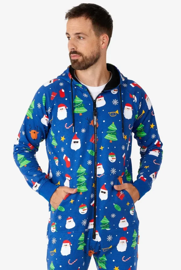 Men OppoSuits Solid Colored Onesies^Festivity Blue