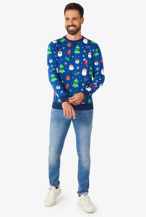 Men OppoSuits Christmas Sweaters^Festivity Blue