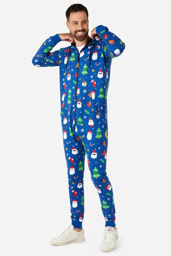 Men OppoSuits Solid Colored Onesies^Festivity Blue