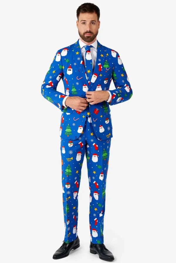 Men OppoSuits Christmas Suits^Festivity Blue