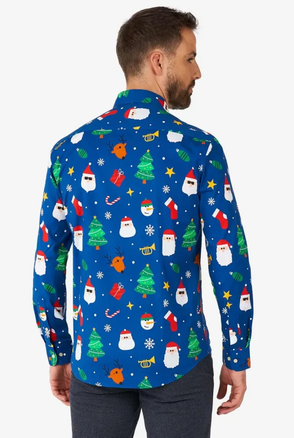 Men OppoSuits Christmas Shirts^Festivity Blue