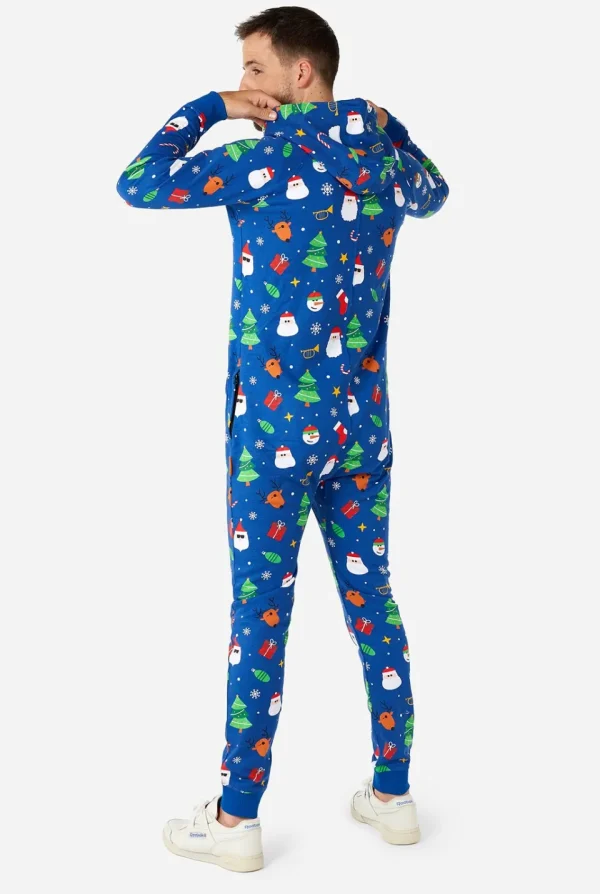 Men OppoSuits Solid Colored Onesies^Festivity Blue