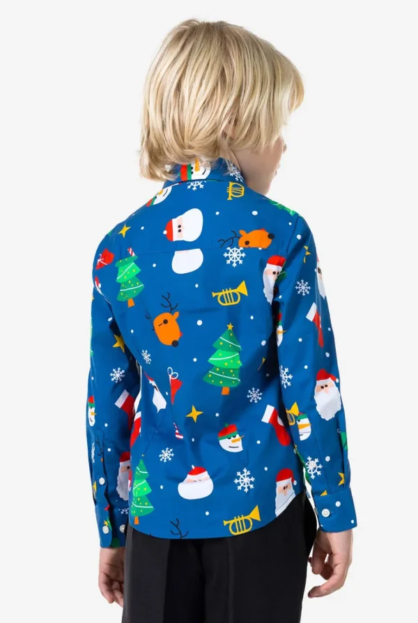 Boys OppoSuits Christmas Shirts^Festivity Blue