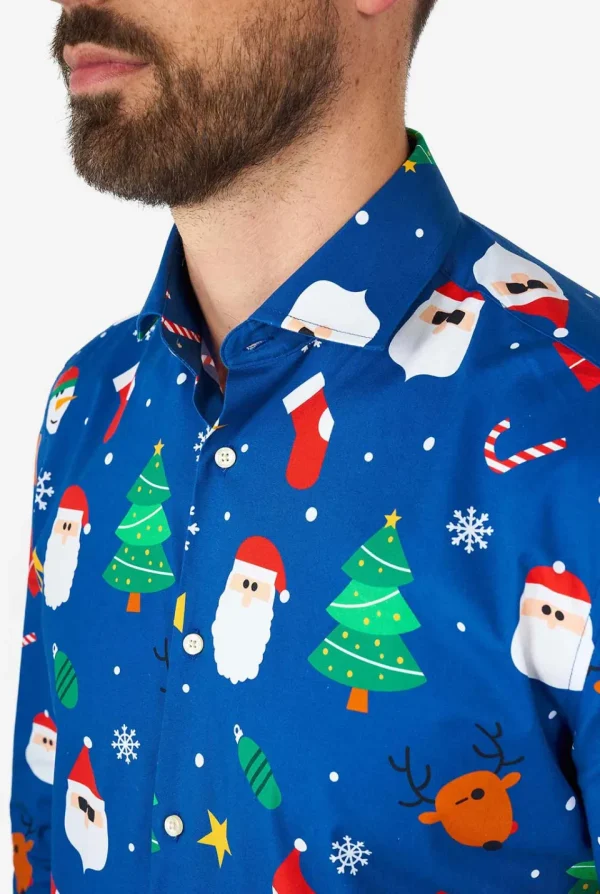 Men OppoSuits Christmas Shirts^Festivity Blue