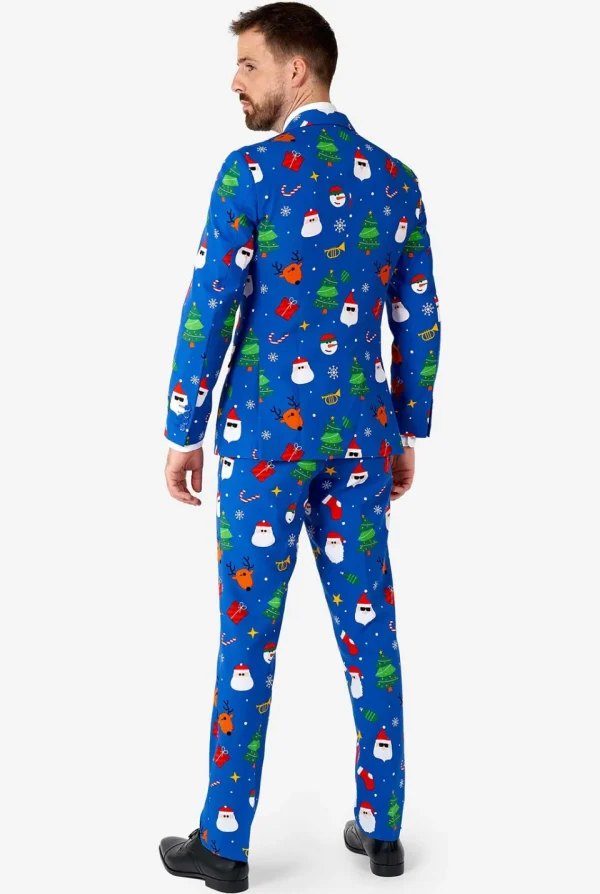 Men OppoSuits Christmas Suits^Festivity Blue