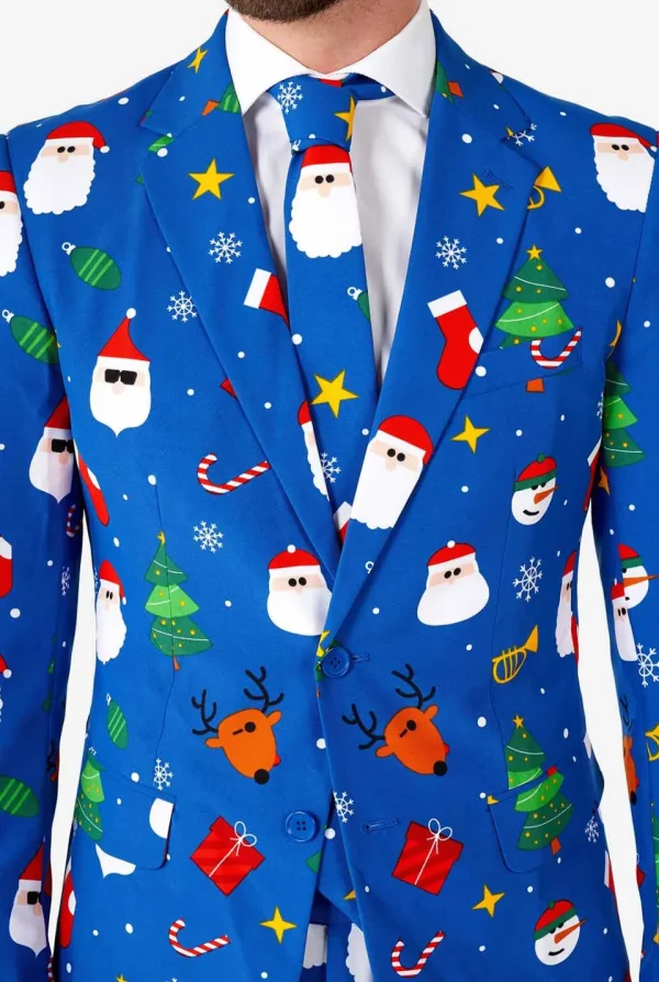 Men OppoSuits Christmas Suits^Festivity Blue