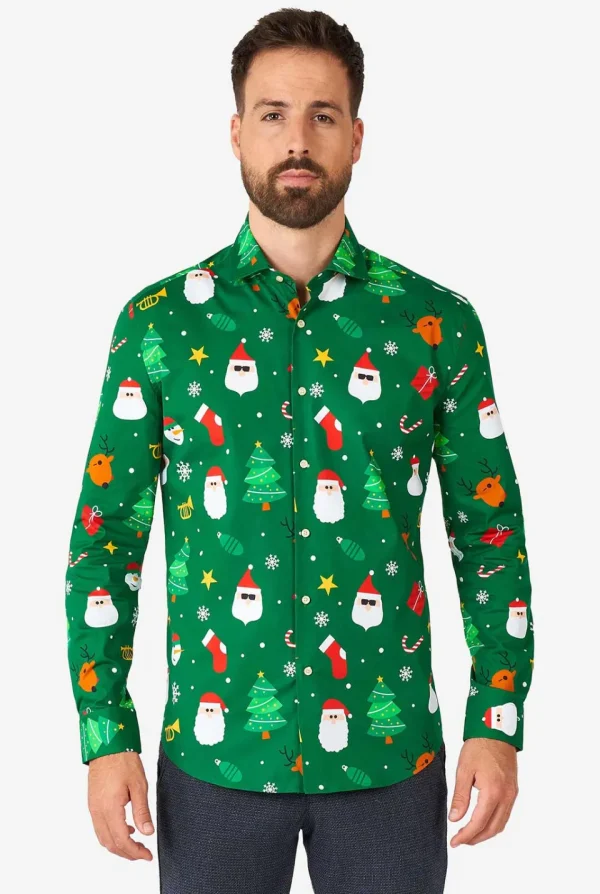 Men OppoSuits Christmas Shirts^Festivity Green