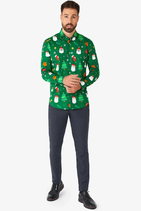 Men OppoSuits Christmas Shirts^Festivity Green